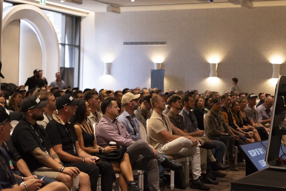 A full room of members and guests seated for a session at FFD LIVE